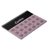 Carnet Boîte rose et noire Mandala Design graphique (Côté gauche)
