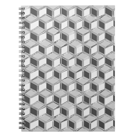 Carnet Boîtes 3D chromées - gris argenté (Devant)