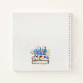 Carnet Boîtes de fleurs d'aquarelle personnalisées (Dos)