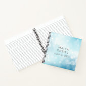 Carnet Bokeh bleu chic de luxe personnalisé (Intérieur)