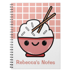 Carnet Bol à riz Kawaii mignon – Personnalisé