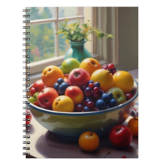 Carnet Bol de fruit sur table peinture à l'huile classiqu (Devant)