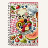 Carnet Bol de fruits entouré d'éléments de cuisine (Recto)