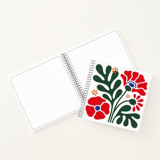 Carnet Bold Abstract Floral Notebook with Poppy Motif (Intérieur)
