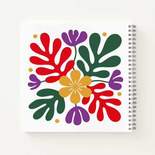 Carnet Bold Abstract Notebook Floral Matisse Style Art (Dos)