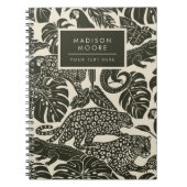 Carnet Bold Black and Cream Tropical Jungle Animals (Devant)