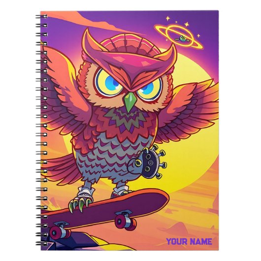 Carnet 🦉 Bold Cosmic Owl – Unleash Your Main Energy (Devant)