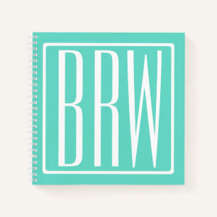 Carnet Bold Modern White on aqua
