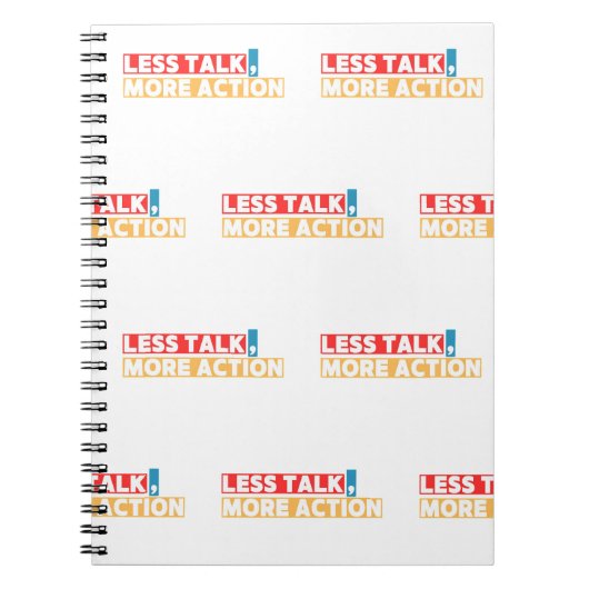 Carnet Bold Motivational Quote – Less Talk, More Action (Devant)