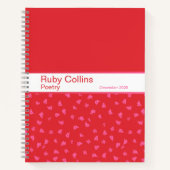 Carnet Bold Red and Pink Floral Pattern Notebook (Devant)