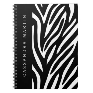 Carnet Bold Zebra Stripes for Safari Theme with Name
