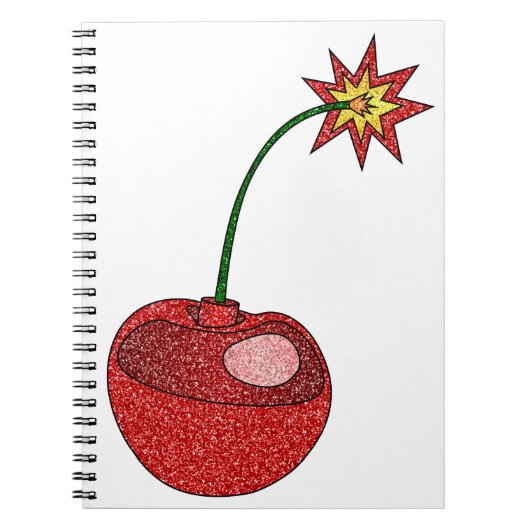 Carnet Bombe cerise parties scintillant (Devant)