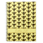 CARNET BOMBLEBEE OR BLACK BEE RÉPÉTER MOTIF JAUNE (Devant)