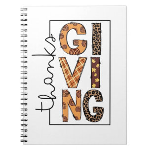 Carnet Bon thanksgiving Empreinte de léopard Rainbow Turq