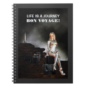 Carnet Bon voyage ! Jolie femme. Espace heureux