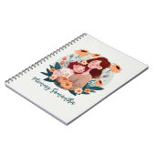 Carnet Bond adorable maman et fille - Cadre floral (3) (Côté gauche)
