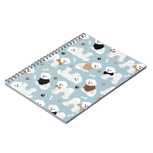 Carnet Bones et pattes Bichon Frise (Côté gauche)