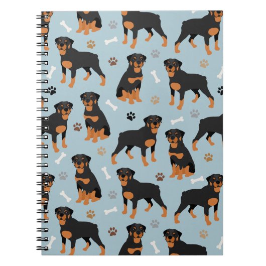 Carnet Bones et pattes de chien Rottweiler (Devant)