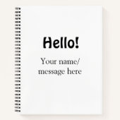 Carnet Bonjour ajouter un message de nom simple minimum é (Devant)