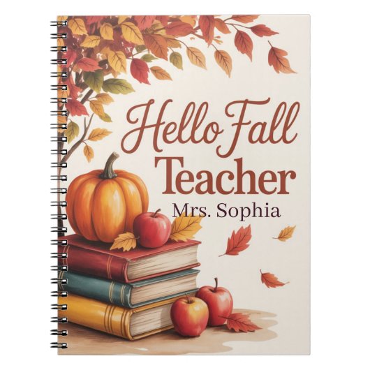 Carnet Bonjour Automne Enseignant Aquarelle Automne Perso (Devant)