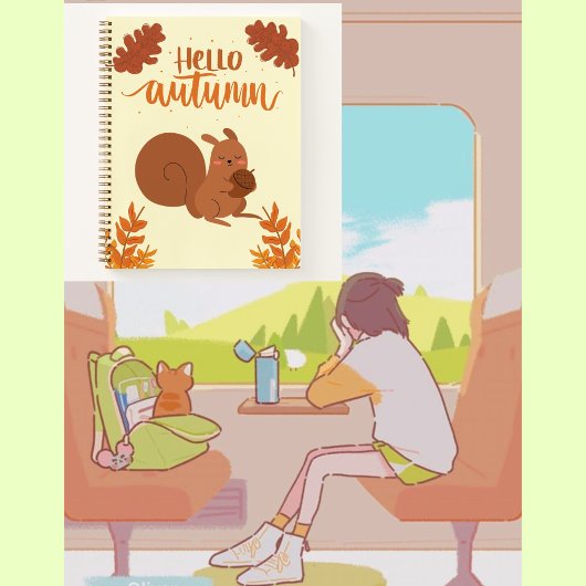 Carnet Bonjour automne mignon 🤎 🍂 🍁 🥨