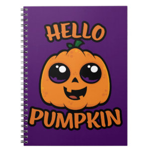 Carnet Bonjour Citrouille mignon Halloween Jack-O-Lantern