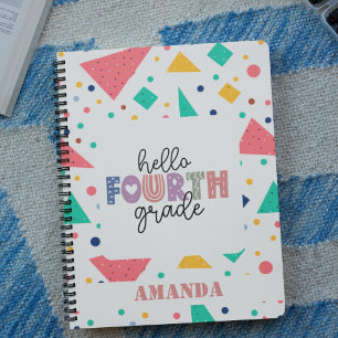 Carnet Bonjour école Grade coloré nom géométrique personn