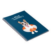 Carnet Bonjour été Corgi Beach Chien (Côté Droit)