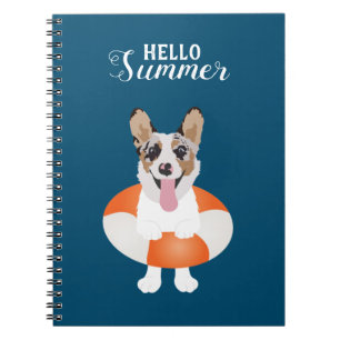 Carnet Bonjour été Corgi Beach Chien