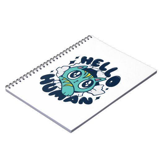 Carnet Bonjour humain Chat Mignon (Côté gauche)