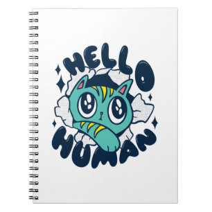 Carnet Bonjour humain Chat Mignon