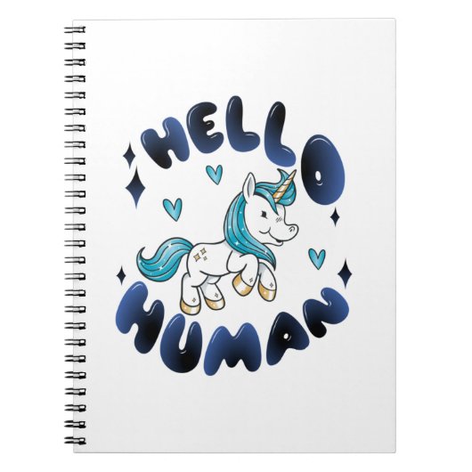 Carnet Bonjour humain Lovely Unicorn (Devant)