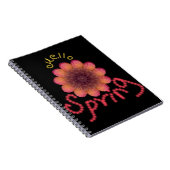 Carnet Bonjour Printemps - Fleur Rose et Orange Texturée (Côté Droit)