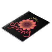 Carnet Bonjour Printemps - Fleur Rose et Orange Texturée (Côté gauche)