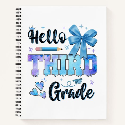 Carnet Bonjour Troisième Année Premier Jour d'École Coque (Devant)