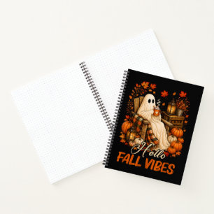 Carnet Bonjour Vibrations d'Automne Fantôme Mignon Citrou