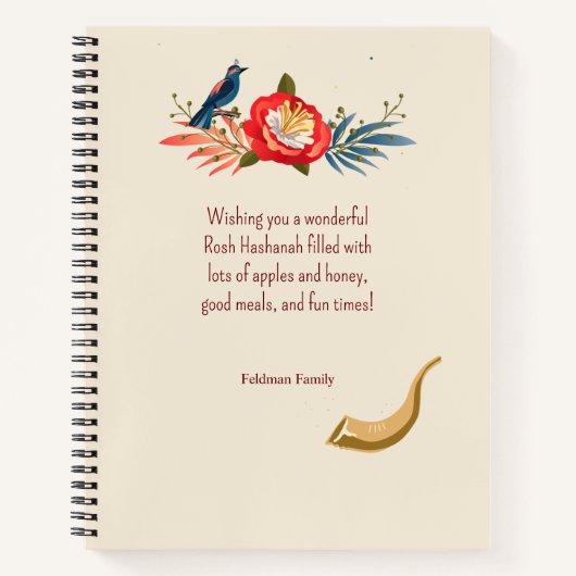 Carnet Bonne année juive Rosh Hashanah Pomme & Miel (Devant)