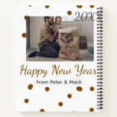 Carnet Bonne année Père célibataire ajouter photo nom bru (Dos)