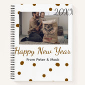 Carnet Bonne année Père célibataire ajouter photo nom bru (Devant)