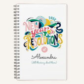 Carnet Bonne année Résolutions Pastel Typographie peintur (Recto)