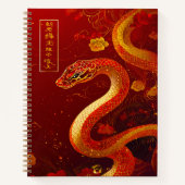 Carnet Bonne Fortune Gold et Red Année du serpent (Devant)