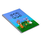 Carnet Bonne Pâques ! Lapin avec lapin et poussin (Côté Droit)