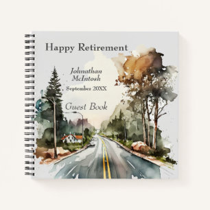 Carnet Bonne retraite Watercolor Road Invité