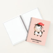Carnet Bonne vache dans un Casquette rouge mignon (Intérieur)