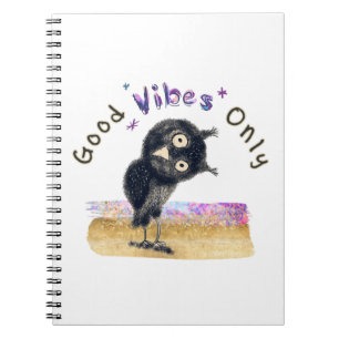 Carnet Bonnes Vibrations Uniquement avec Curieux Hibou