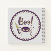Carnet Boo drôle Halloween personnage d'araignée main (Dos)