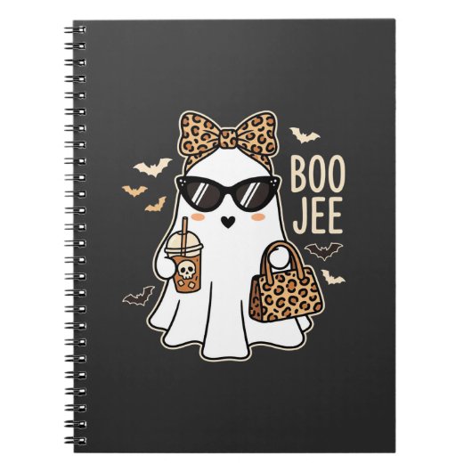Carnet Boo Jee Cute Ghost Halloween Leopard Design_1 (Devant)