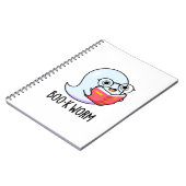 Carnet Boo-k Worm Funny Halloween Bookworm Ghost Pun (Côté gauche)