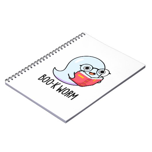 Carnet Boo-k Worm Funny Halloween Bookworm Ghost Pun (Côté gauche)