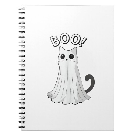 Carnet Boo Kitty Cute Ghost Chat Halloween Éffrayant Kitt (Devant)